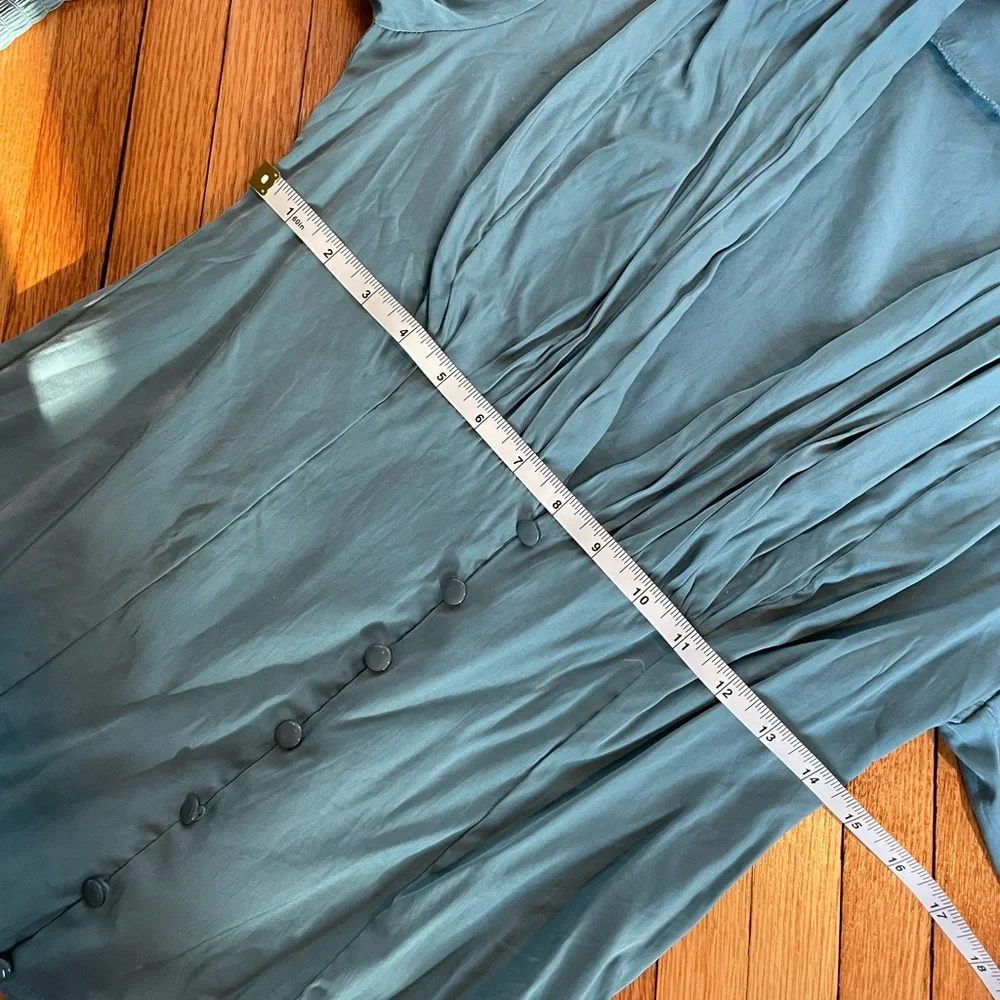 Scarlet Darkness Steampunk Victorian Teal Blouse NWOT - Picture 4 of 6